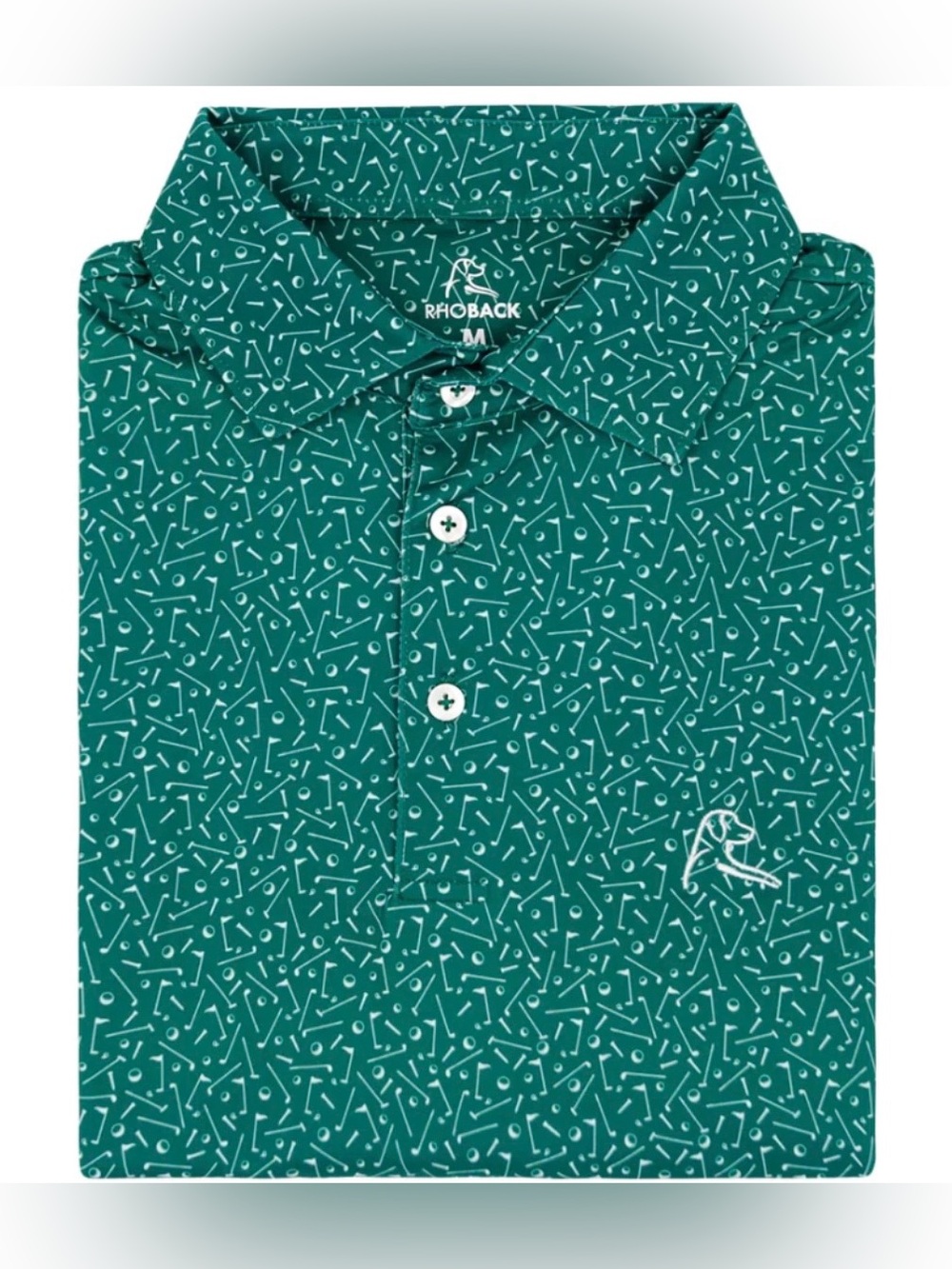 Rhoback Green Golf Print Polo